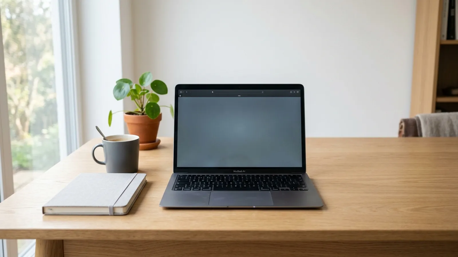 Ondernemer werkt aan leadopvolging op een laptop met de telefoon binnen handbereik